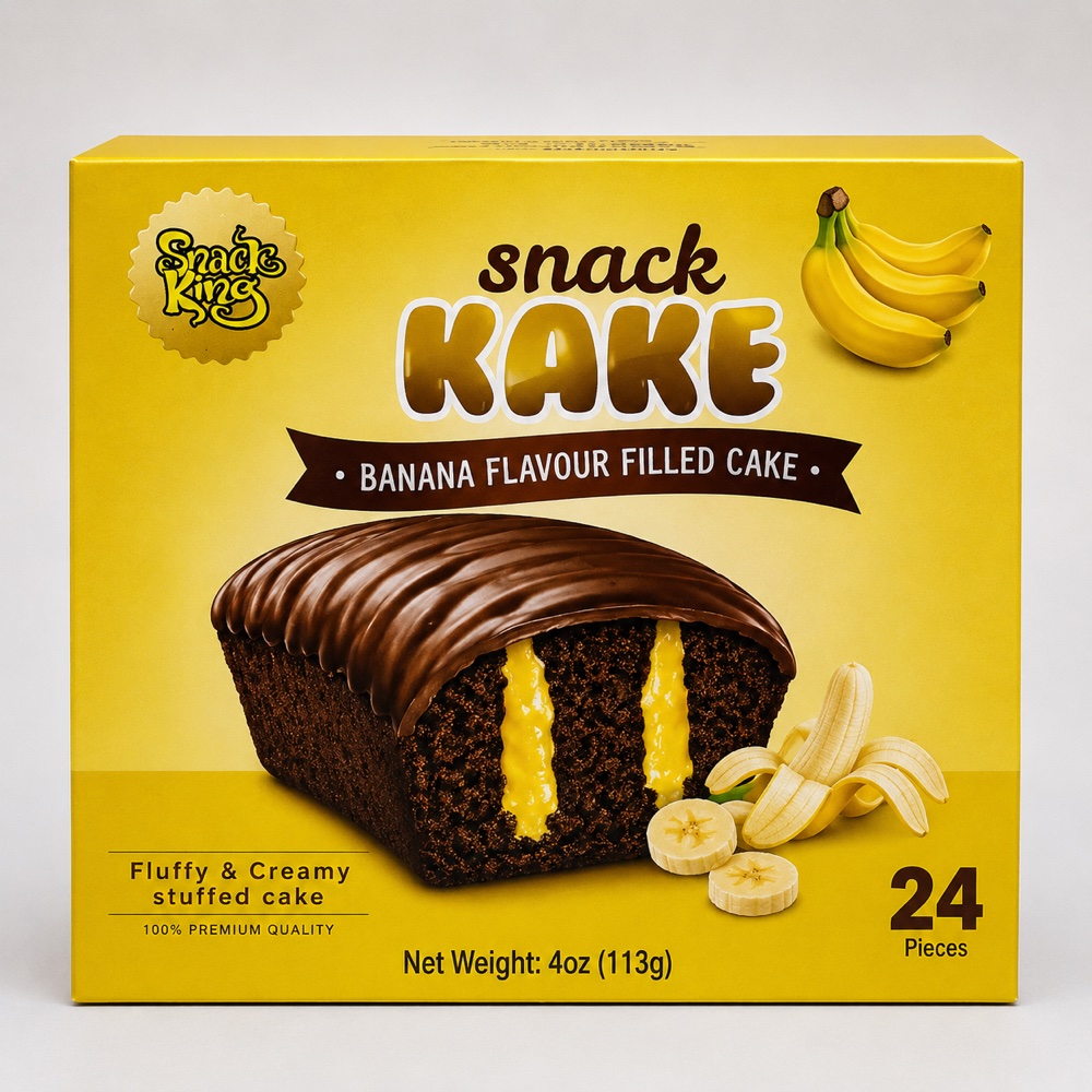 Snack KAKE Banana Flavour Filled Cake box