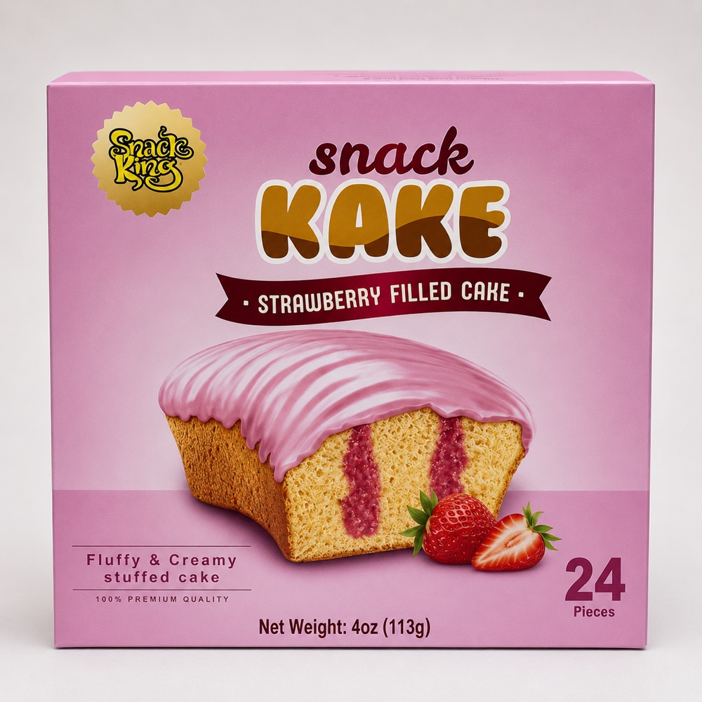 Snack KAKE Strawberry Filled Cake box